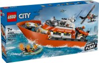Rettungsboot der Küstenwache mit Hubschrauber
