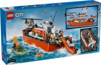Rettungsboot der Küstenwache mit Hubschrauber
