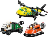 Kombinationsset mit Flugzeug, Wartungsfahrzeug und Luftkissenboot