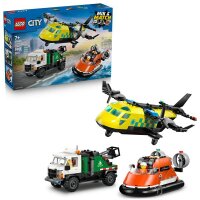 Kombinationsset mit Flugzeug, Wartungsfahrzeug und Luftkissenboot